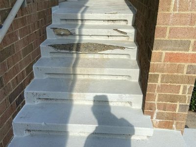Before Front Porch Step Replacement