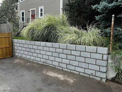 Brick Retaining Wall Installation