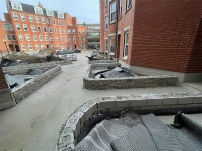 Stone Retaining Wall Installation